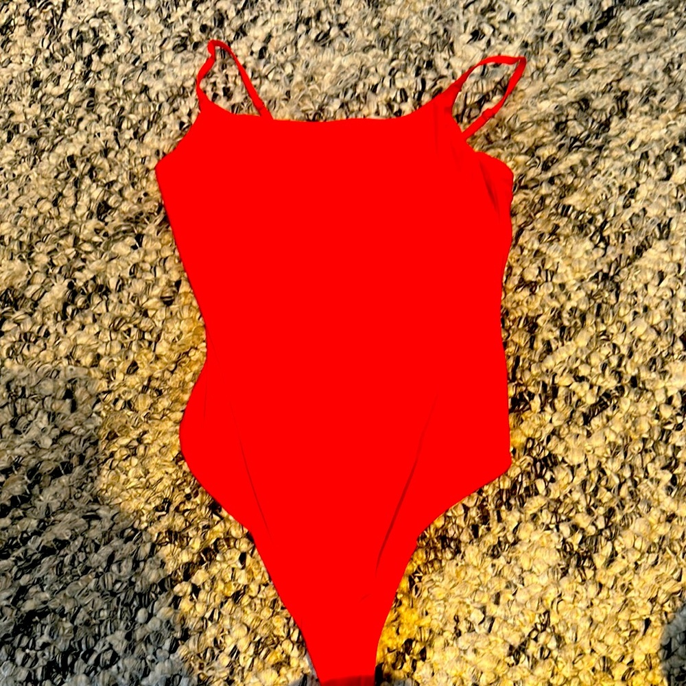 AERIE Smoothez Red Tank Bodysuit / size S